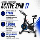 Bicicleta Ergométrica Spinning Mopower Active Spin Roda de Inércia 17kg suporta até 120kg