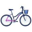 Bicicleta Feminina Aro 26 Beach em Alumínio Preto com Rosa