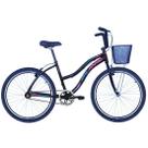 Bicicleta Feminina Aro 26 Beach em Alumínio Preto