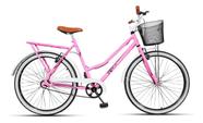 Bicicleta Feminina Aro 26 Retrô Caiçara Beach Brisa Vintage Ceci Passeio Rosa/Branco Bicicleta Feminina Aro 26 Retrô Caiçara Beach Brisa Vintage Ceci Passeio Rosa/Branco