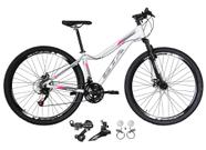 Bicicleta Feminina Aro 29 Gta Start 21v Alumínio Câmbios Shimano Freio a Disco Hidráulico Garfo Com Suspensão - Branca