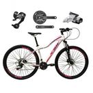Bicicleta Feminina Aro 29 Ksw Mwza 27v Câmbios Shimano Altus Freios Hidráulicos - Branco-pink-violeta Tam.15 Bicicleta Feminina Aro 29 Ksw Mwza 27v Câmbios Shimano Altus Freios Hidráulicos - Branco-pink-violeta Tam.15