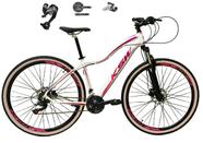 Bicicleta Feminina Aro 29 Ksw Mwza 27v Câmbios Shimano Altus Freios Hidráulicos Garfo Com Trava Pneu com Faixa Bege - Branco/Violeta