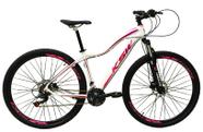 Bicicleta Feminina Aro 29 Ksw Mwza Alumínio 24v Câmbios Shimano Garfo com Trava no Ombro - Branco/Violeta