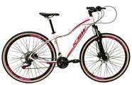 Bicicleta Feminina Aro 29 Ksw Mwza Alumínio 24v Câmbios Shimano Garfo com Trava no Ombro - Branco/Violeta Bicicleta Feminina Aro 29 Ksw Mwza Alumínio 24v Câmbios Shimano Garfo com Trava no Ombro - Branco/Violeta