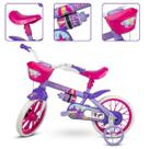 Bicicleta Infantil Aro 12 C/ Garrafinha Feminina Idade 2 A 5 Anos Passeio Menina Criança Rosa Violeta