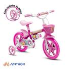 Bicicleta Infantil Aro 12 com Rodinhas Feminina Flower Nathor