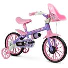 Bicicleta Infantil ARO 12 Minnie com Cestinha, Cadeirinha e Garrafinha