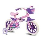 Bicicleta Infantil Aro 12 Nathor Cat Menina com Rodinhas e Cestinha Rosa