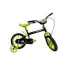 Bicicleta Infantil Aro 12 Preto com Verde Kami Blocks