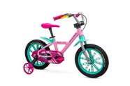 Bicicleta Infantil Aro 14 First Pro Com Rodinhas Menina Nathor