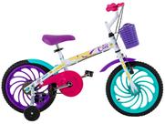 Bicicleta Infantil Aro 16" Caloi Ceci Branco e Rosa com Cestinha Freio V-Brake