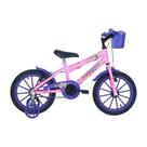 Bicicleta Infantil Aro 16" Kiss com Cesta Rosa Free Action - 3020701041801-057