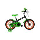 Bicicleta Infantil Aro 16 Preto com Verde Kami Blocks