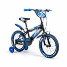 Bicicleta Infantil Aro 16 Pro Aventura Azul Unitoys Com Rodinhas e Freio V-Brake