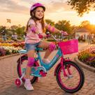 Bicicleta Infantil Aro 16 Rosa Menina Com Rodas De Apoio