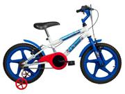 Bicicleta Infantil Aro 16 Verden 10494 Sonic Branco e Azul com Rodinhas Freio V-Brake