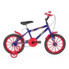 Bicicleta Infantil Azul Vermelho Aro 16 Crianças de 4 a 6 anos Cesta Buzina Ultrabikes BM16-01AZVM Bicicleta Infantil Azul Vermelho Aro 16 Crianças de 4 a 6 anos Cesta Buzina Ultrabikes BM16-01AZVM