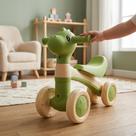 Bicicleta Infantil Bike Equilíbrio Dino 4 Rodas com Luz e Som Motoca de Equilíbrio