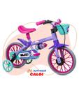 Bicicleta Infantil Caloi Nathor Cecizinha Aro 12 com Rodinhas, Cestinha e Garrafinha para Meninas