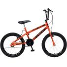 Bicicleta Infantil Colli Max Boy Cross BMX Laranja Neon Aro 20 Quadro Aço Carbono 7 anos Freio VBrake Feminina Masculina Menino