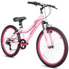 Bicicleta infantil de montanha WEIZE 24" 6 velocidades com suspensão dianteira rosa