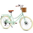 Bicicleta Infantil DEYGIA Cruiser Retrô 24" 7 Marchas Verde Claro