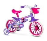 Bicicleta Infantil Feminina Aro 12 Violet Nathor com Rodinhas