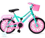 Bicicleta Infantil Feminina Aro 16 Aniz com Rosa Com Bagageiro Crianças De 3 A 7 Anos