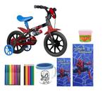 Bicicleta Infantil Homem Aranha Aro 12 com Rodinhas e Brinquedos