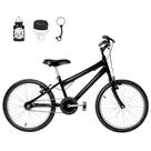 Bicicleta Infantil Masculina Aro 20 Alumínio Natural + Kit Passeio Bicicleta Infantil Masculina Aro 20 Alumínio Natural + Kit Passeio