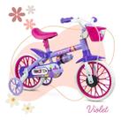 Bicicleta Infantil Menina Aro 12 Violet - Nathor - Pink