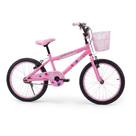 Bicicleta Infantil Menina Aro 20 Freio V-Brake Porta Objetos Butterfly Bicikids Rosa