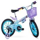 Bicicleta Infantil Menina Nathor Frozen Com Cestinha +5 Anos