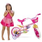 Bicicleta Infantil Princesas Disney Aro12 Rodinhas +Fantasia
