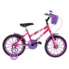 Bicicleta Infantil Rosa Aro 16 Crianças de 4 a 6 anos com Cesta e Buzina Ultrabikes BMF16-01RSLI