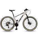 Bicicleta Malu Aro 29 Cripto 24 Marchas Freios Disco e Suspensão Pneu Bege