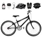 Bicicleta Masculina Aro 24 Aero + Kit Proteção Sem Marcha Freio V-brake