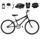 Bicicleta Masculina Aro 24 Alumínio Colorido + Kit Proteção