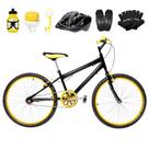 Bicicleta Masculina Aro 24 Alumínio Colorido + Kit Proteção