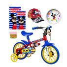 Bicicleta Menino Mickey Mouse Kit com 6 itens