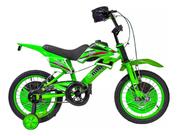 Bicicleta Moto Cross Infantil aro 16 Verde Unitoys