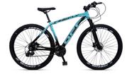 Bicicleta mountain bike aro 29 off firefly 24 marchas azul preto tam.17