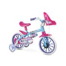 Bicicleta Nathor Aro 12 Com Rodinhas Barbie Azul e Rosa