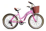 Bicicleta Ntz 26 Aluminio Beach Caiçara Retro Confort Rosa M