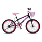 Bicicleta passeio colli bike jully aro 20 preto fosco com cesto