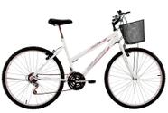 Bicicleta Passeio Feminina Aro 26 Com Cestinha 18 Marchas