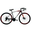 Bicicleta Speed Sprint Aro 700 Bike 21 Vel Marchas Freio a Disco Quadro Aço Carbono Leve Resistente Cor Preto/Vermelho - WCT FITNESS Bicicleta Speed Sprint Aro 700 Bike 21 Vel Marchas Freio a Disco Quadro Aço Carbono Leve Resistente Cor Preto/Vermelho - WCT FITNESS