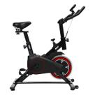 Bicicleta spinning bolt f1 com monitor e ajustes preto e vermelho