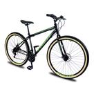 Bicicleta Sportline Aro 29 Aço Carbono 21 Velocidades MTB Câmbio Importado Revo Shift Freio a Disco
